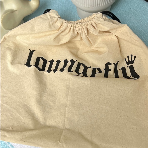 Loungefly Tan Drawstring Pouch with Black Logo - Picture 3 of 7